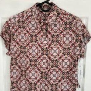 Geometric print blouse oversized small